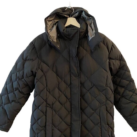 Cabelas Premier Northern Quilted Goose Down Puffer Jacket Coat Black Women Small - Picture 2 of 10